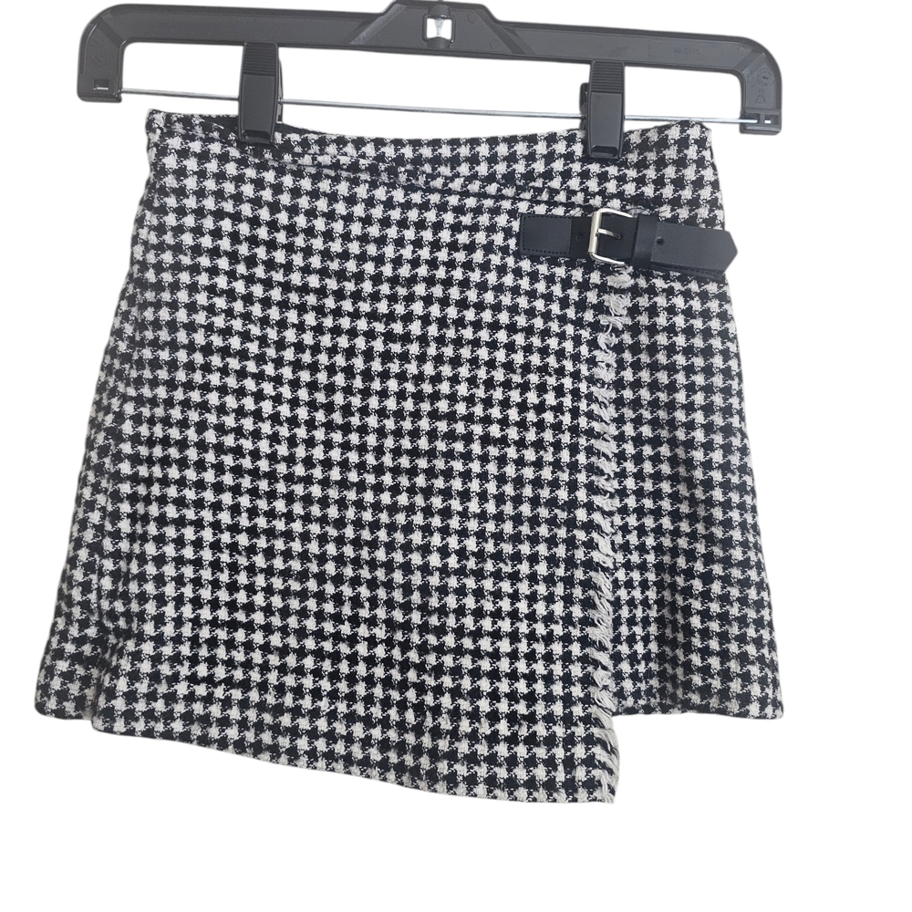 Zara Girls Stylish Black and White Houndstooth Skirt Size 9